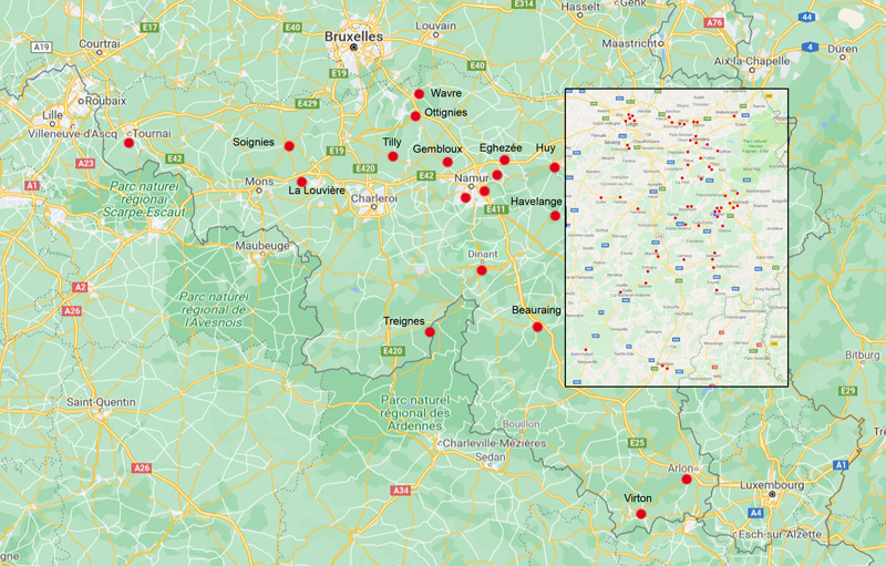 Carte diffusion Belgique